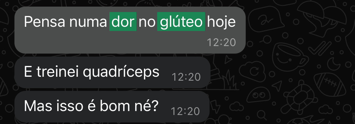 Print de conversa real, aluna Thainá G.